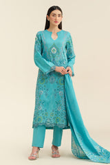 3 Piece - Printed & Embroidered Suit - C6276