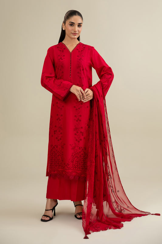 3 Piece - Embroidered Suit - C6283