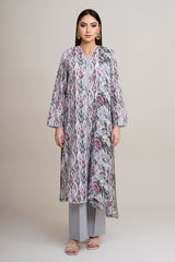3 Piece - Printed & Embroidered Suit - C6296