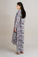 3 Piece - Printed & Embroidered Suit - C6296
