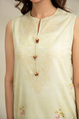 3 Piece - Printed & Embroidered Suit - C6301