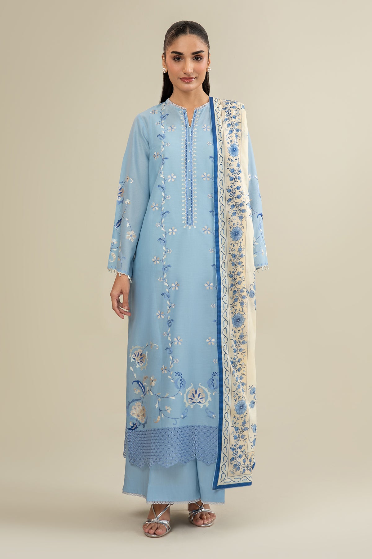 3 Piece - Embroidered Suit - C6305
