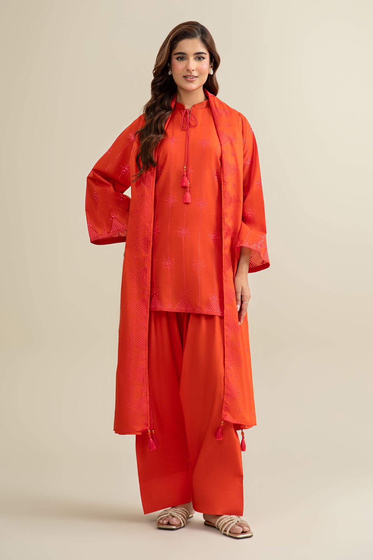 3 Piece - Embroidered Suit - C6307