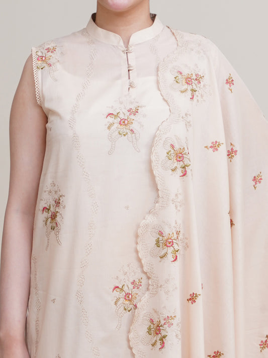 3 Piece - Embroidered Suit - C6312