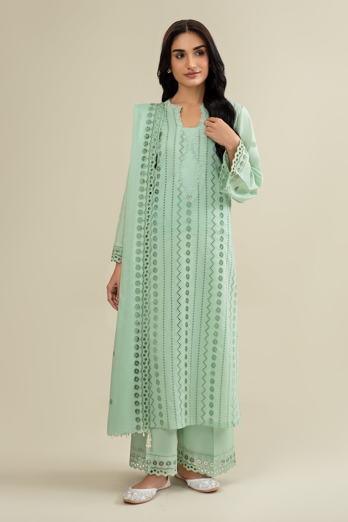 3 Piece - Embroidered Suit - C6313