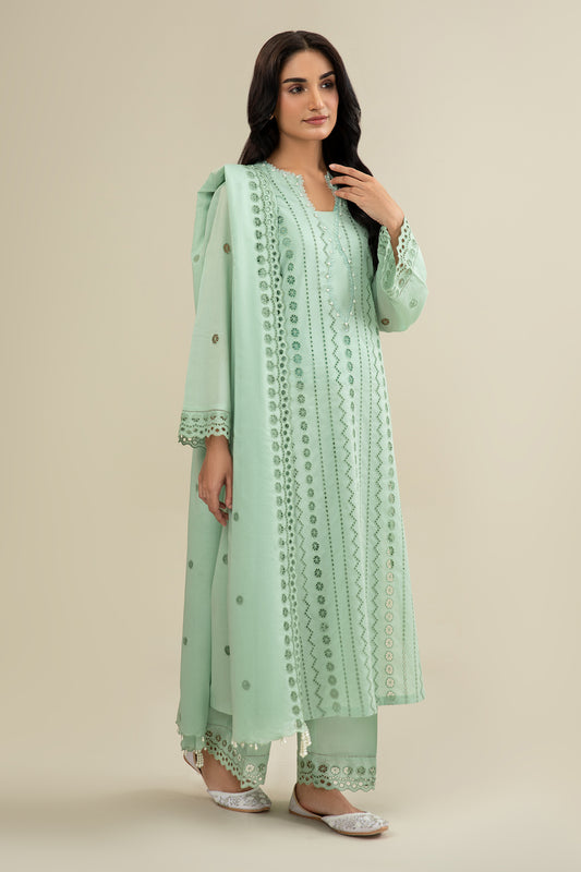 3 Piece - Embroidered Suit - C6313