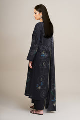 3 Piece - Printed & Embroidered Suit - C6316