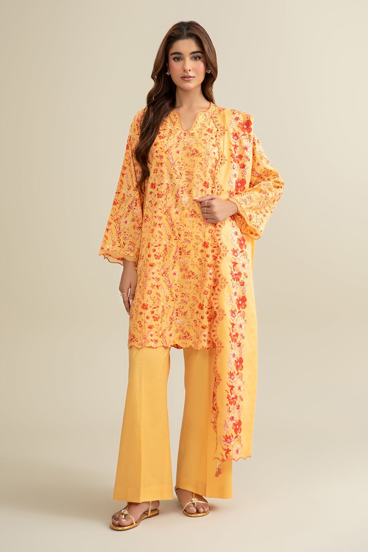 3 Piece - Printed Suit - C6318