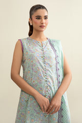 3 Piece - Printed Embroidered Suit - C6325