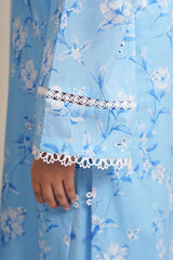 3 Piece - Printed & Embroidered Suit - C6333