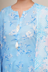 3 Piece - Printed & Embroidered Suit - C6333