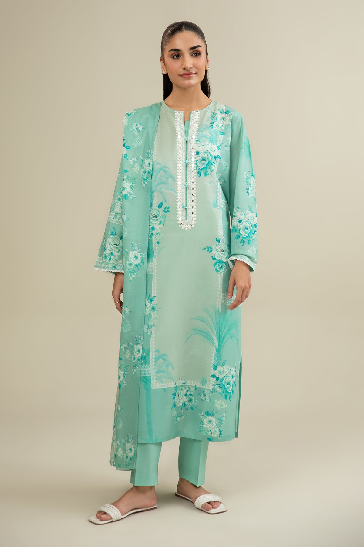3 Piece - Printed Suit - C6335