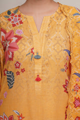 3 Piece - Printed & Embroidered Suit - C6348