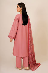 3 Piece - Printed & Embroidered Suit - C6352
