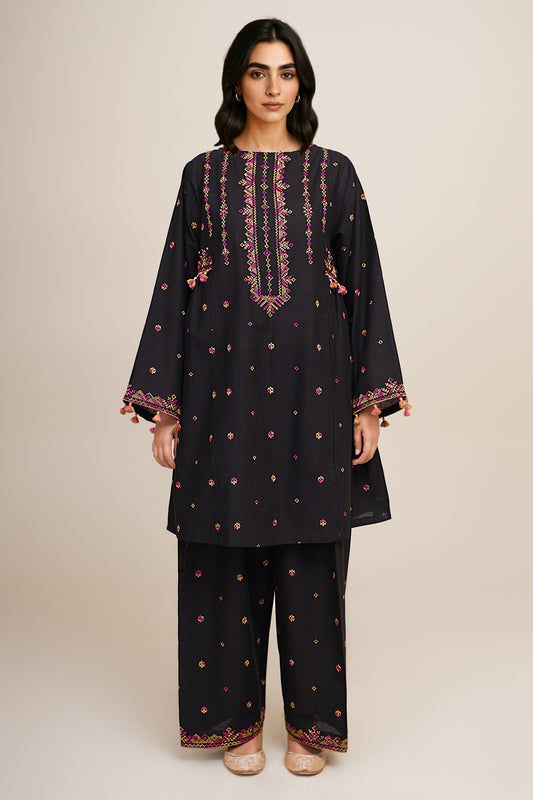 2 Piece - Embroidered Suit - C6354