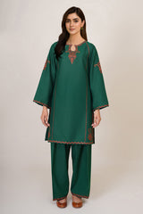 2 Piece - Embroidered Suit - C6355