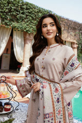 3 Piece - Printed & Embroidered Suit - C6363