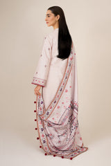 3 Piece - Printed & Embroidered Suit - C6363