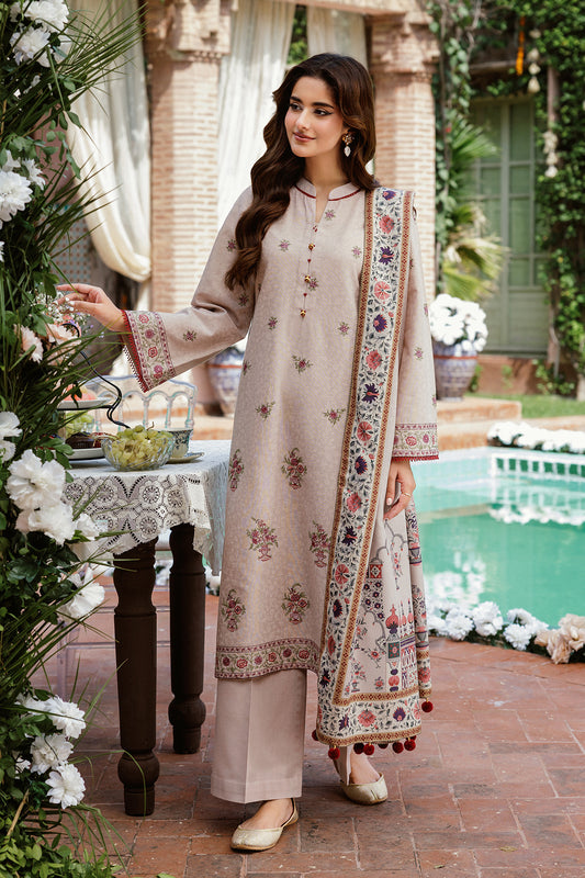 3 Piece - Printed & Embroidered Suit - C6363