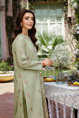 3 Piece - Printed & Embroidered Suit - C6365