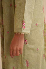 3 Piece - Printed & Embroidered Suit - C6365