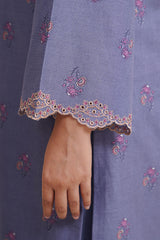 3 Piece - Printed & Embroidered Suit - C6366