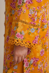 3 Piece - Printed & Embroidered Suit - C6368