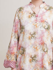 2 Piece - Printed & Embroidered Suit - C6369