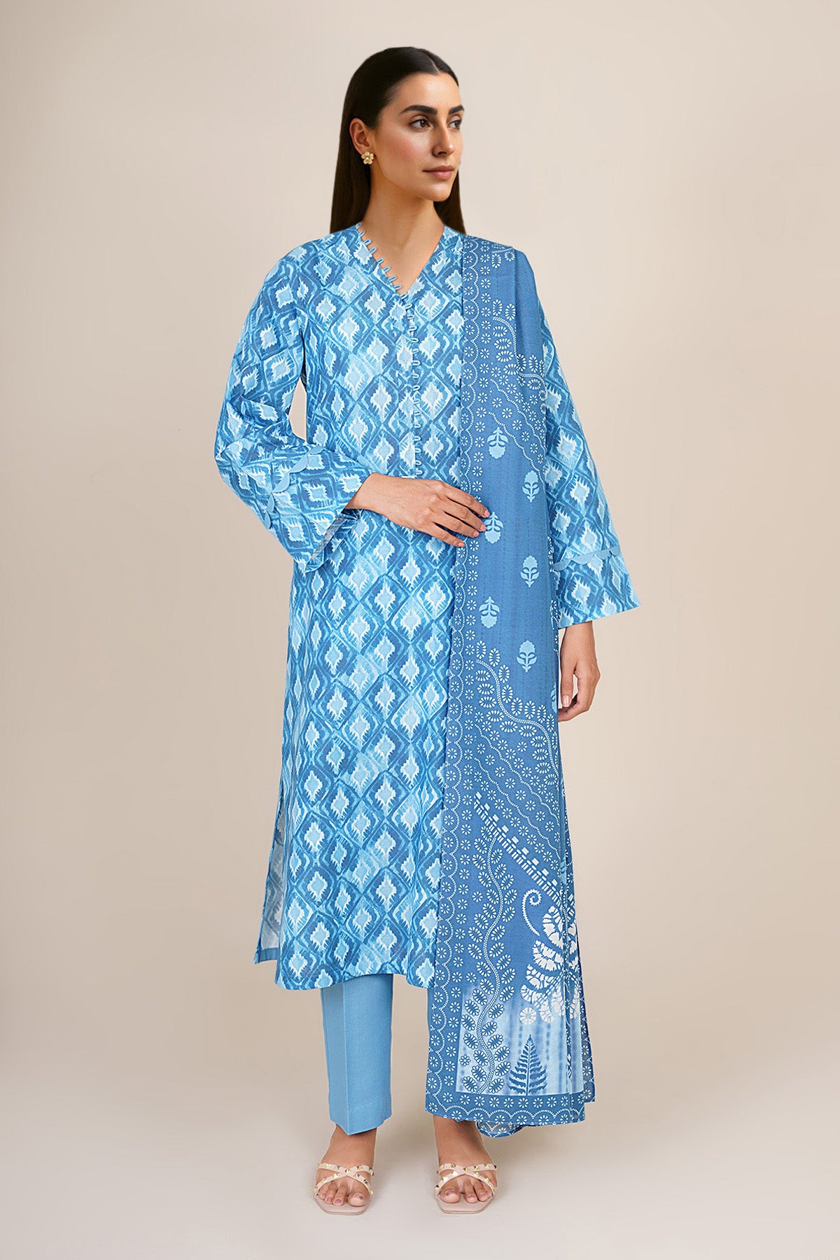 3 Piece - Printed Suit - C6373