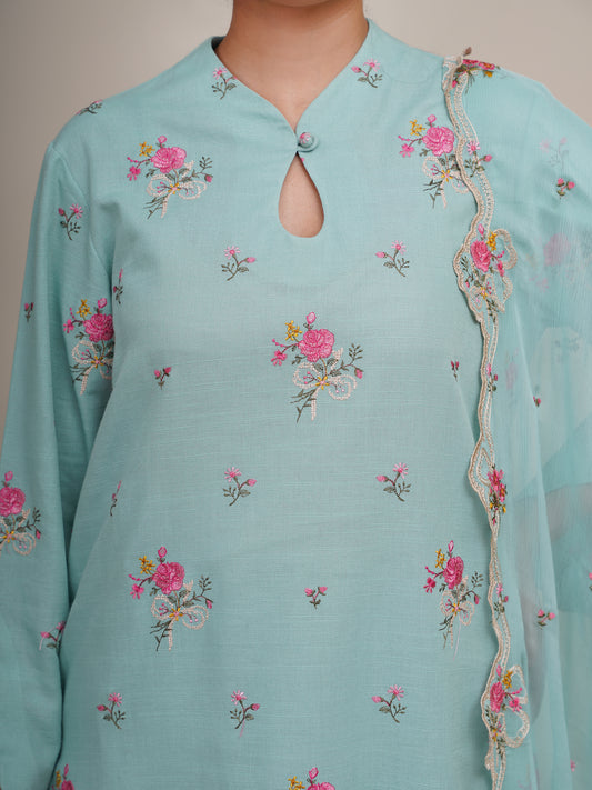 3 Piece - Embroidered Suit - C6385