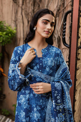 3 Piece - Printed & Embroidered Suit - C6401