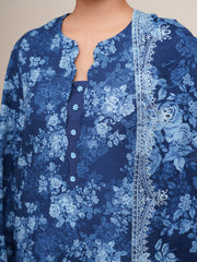 3 Piece - Printed & Embroidered Suit - C6401