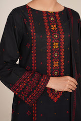 3 Piece - Printed & Embellished Suit - C6435