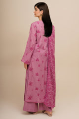 3 Piece - Printed & Embroidered Suit - C6440