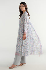 3 Piece - Printed & Embroidered Suit - C6226