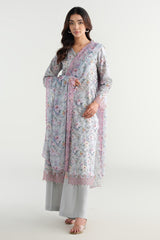3 Piece - Printed & Embroidered Suit - C6226