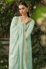 3 Piece - Printed & Embroidered Suit - C6270