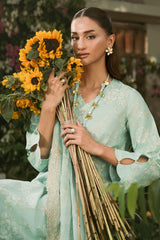 3 Piece - Printed & Embroidered Suit - C6270
