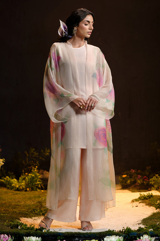 4 Piece - Printed Pure Chiffon Suit - MCP1727