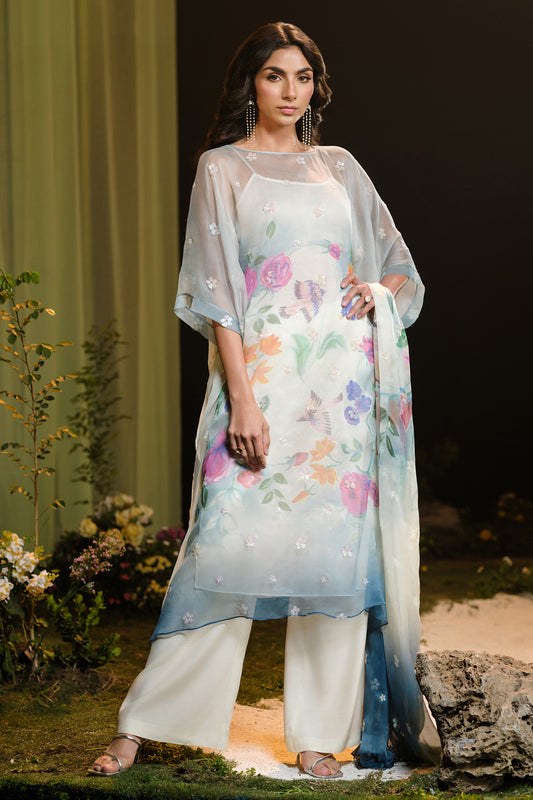 4 Piece - Printed & Embroidered Suit - MCP1728
