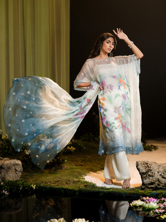 4 Piece - Printed & Embroidered Suit - MCP1728