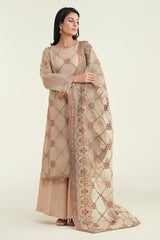 3 Piece - Embroidered & Embellished Suit - E1428-1