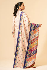 3 Piece - Printed & Embroidered Suit - E1431