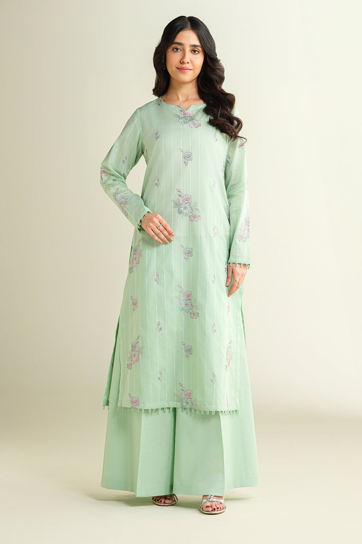 2 Piece - Embroidered Suit - E1605