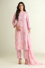 3 Piece -  Embroidered Suit - E1613