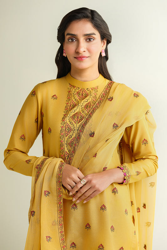 3 Piece -  Embroidered Suit - E1615
