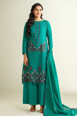 3 Piece -  Embroidered Suit - E1616