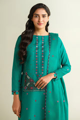 3 Piece -  Embroidered Suit - E1616