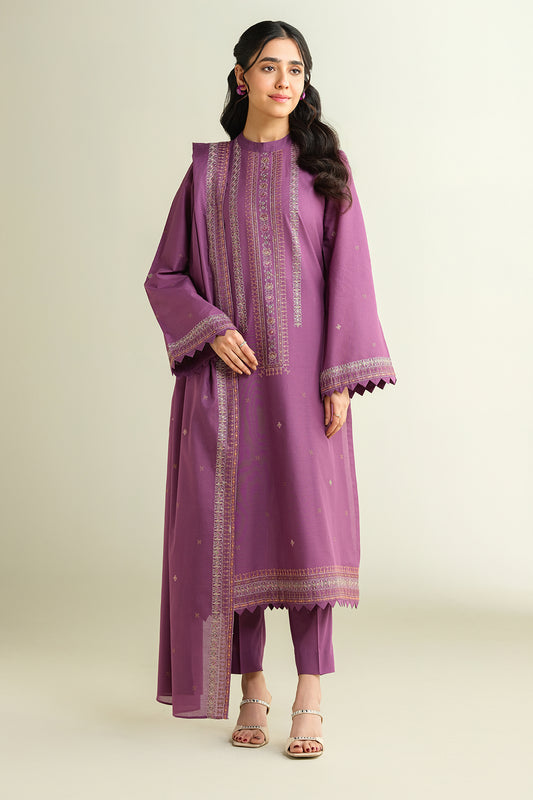 3 Piece -  Embroidered Suit - E1617