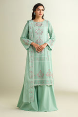 3 Piece -  Embroidered Suit - E1622